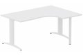 Plan Compact 90° asymétrique 160x120x80/60cm retour à droite sur pied de soutien blanc/blanc - sur délai