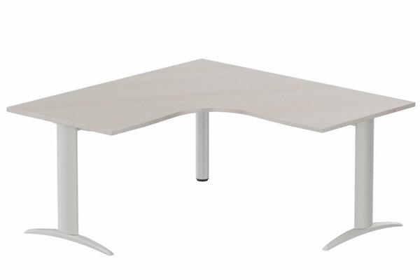 Gamme K2 - Plans compacts - Plan Compact 90° symétrique 160x160/80cm structure pied d'angle, plateau acacia, structure aluminium