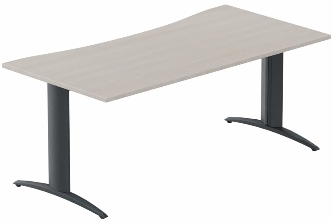 Plan vague 180x90x80cm, plateau acacia, structure anthracite