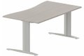Plan vague symétrique, structure poutre, 180x90x80cm, plateau acacia, structure aluminium