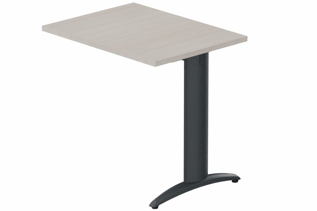 Retour direct 120x60cm sur pied, plateau acacia, structure anthracite