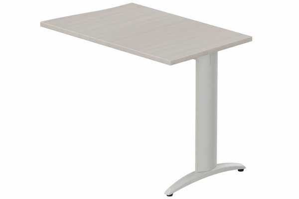 Gamme K2 - Extensions - Plans vagues - Retour vague à droite 90x60cm sur pied, plateau acacia, structure aluminium