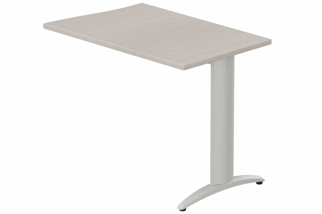 Retour vague à droite 90x60cm sur pied, plateau acacia, structure aluminium