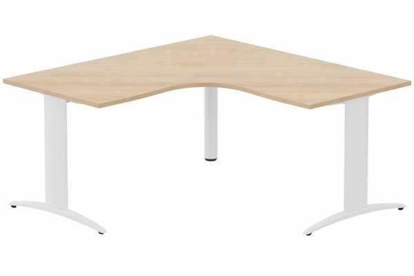 Gamme K2 - Plans compacts - Plan Compact 90° symétrique 160x160/80cm structure pied d'angle hêtre/blanc - sur délai