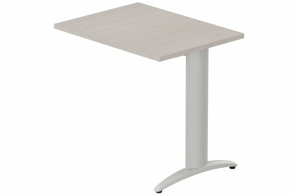 Gamme K2 - Extensions - Plans droits - Retour direct 80x60cm sur pied, plateau acacia, structure aluminium