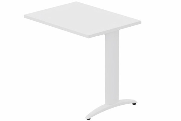 Gamme K2 - Extensions - Plans droits - Retour direct 100x60cm sur pied, plateau blanc, structure blanc