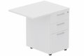 Retour direct 120x60cm sur caisson porteur bois 3 tiroirs blanc/aluminium - sur délai