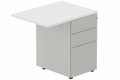 Retour direct 120x60cm sur caisson porteur métal 3 tiroirs blanc/aluminium - sur délai