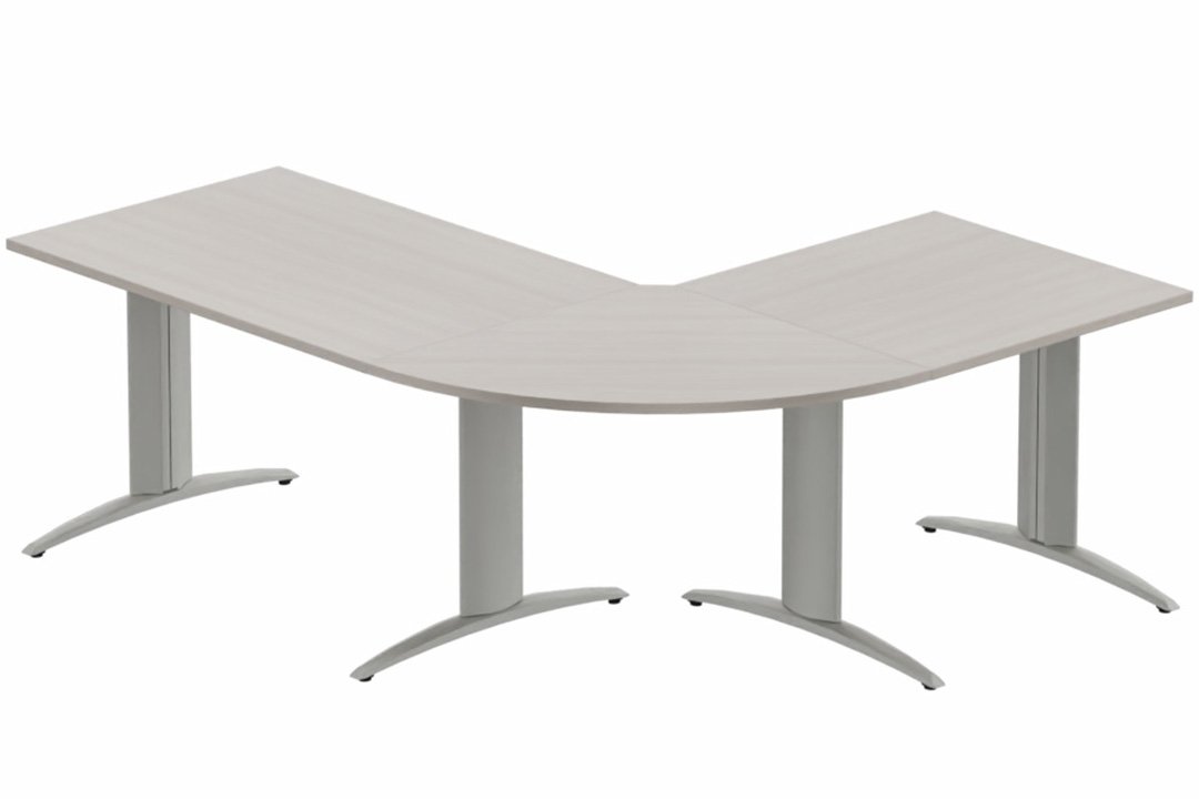 Ensemble panoramique - plan principal 160x80cm, plateau acacia, structure aluminium