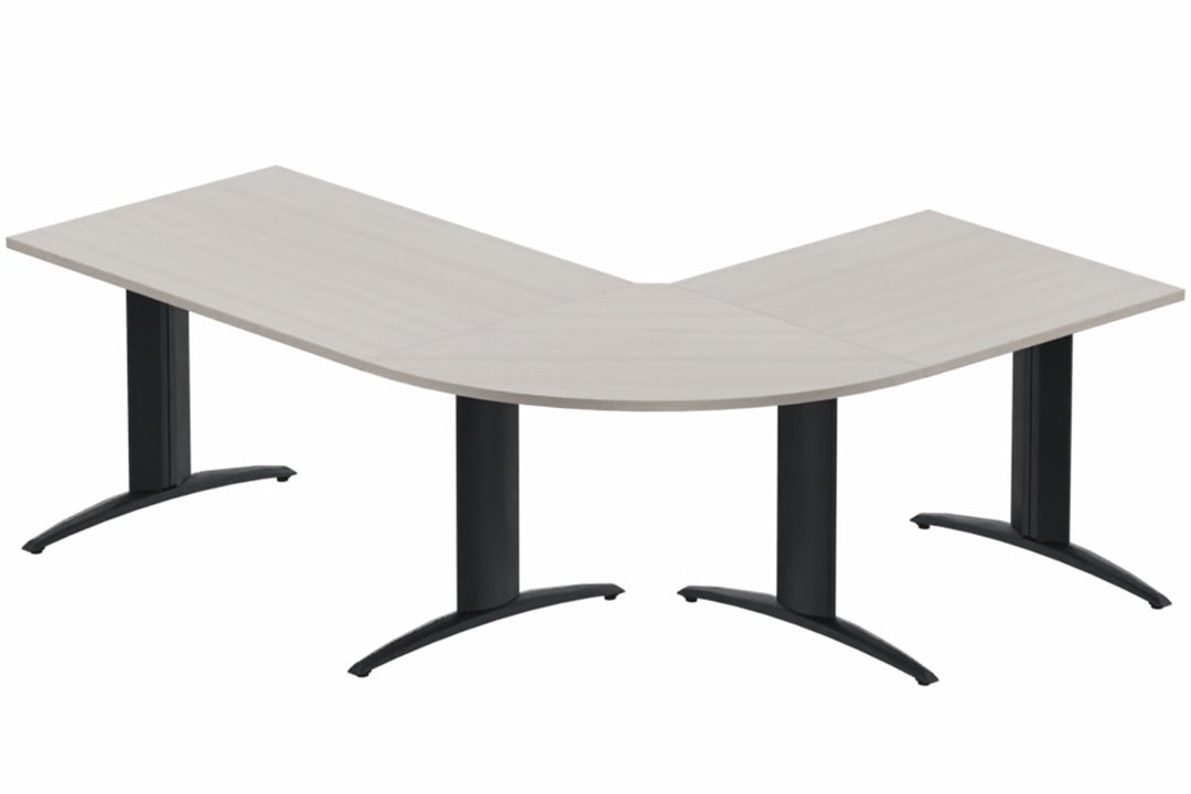 Ensemble panoramique - plan principal 160x80cm, plateau acacia, structure anthracite