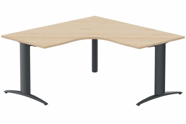 Gamme K2 - Plans compacts - Plan Compact 90° symétrique 160x160/80cm structure pied d'angle hêtre/anthracite - sur délai
