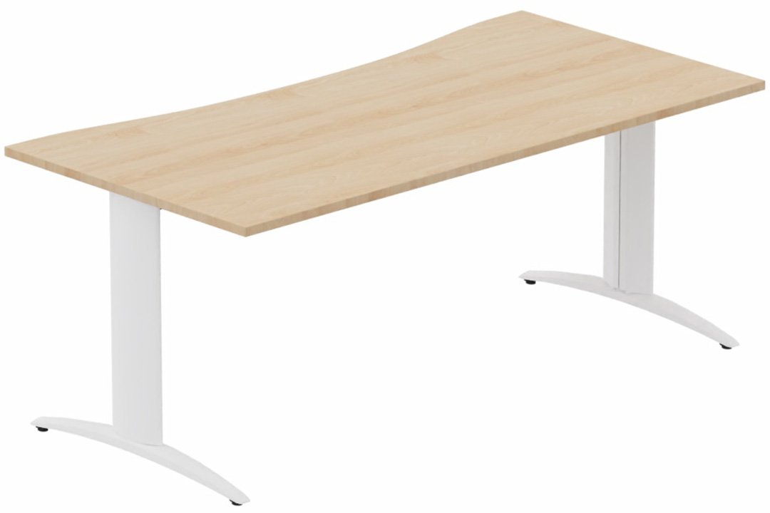 Plan vague symétrique 180x90x80cm hêtre/blanc