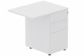 Retour direct 120x60cm sur caisson porteur métal 3 tiroirs blanc/blanc - sur délai