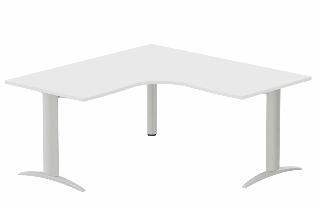 Plan Compact 90° symétrique 160x160/80cm structure pied d'angle blanc/aluminium - sur délai - sur délai
