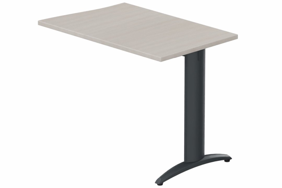 Retour vague à droite 90x60cm sur pied, plateau acacia, structure anthracite