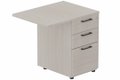 Retour direct 80x60cm sur caisson bois P.60cm 3 tiroirs, plateau acacia, structure anthracite