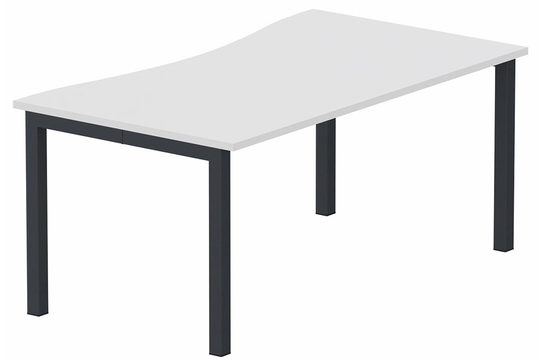 Plan vague symétrique 180x90x80cm blanc/anthracite - sur délai